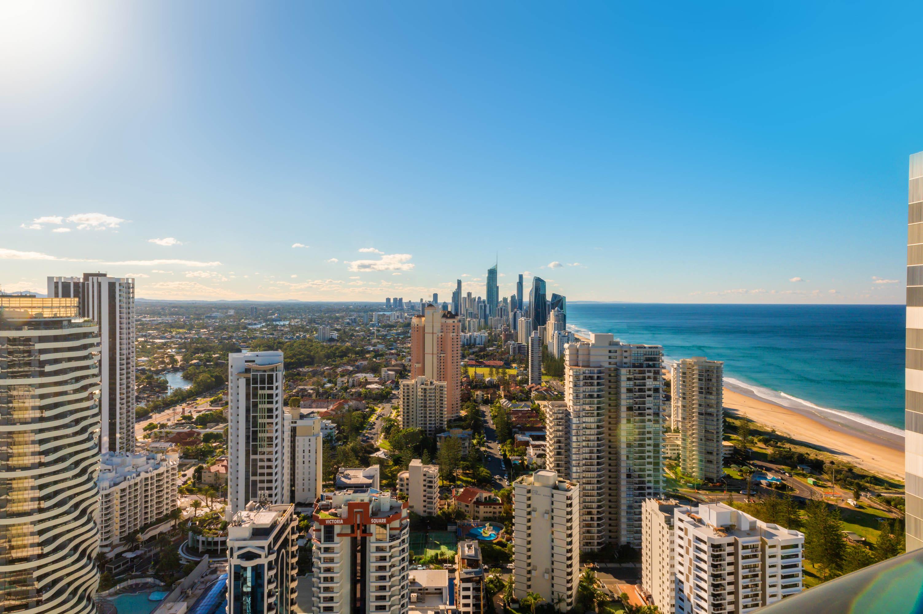 Peppers Broadbeach Gold Coast Eksteriør billede Aerial view of Broadbeach
